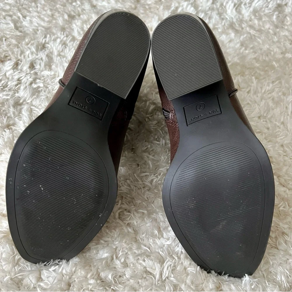 Sun + Stone Dark Brown Ankle Booties - Picture 5 of 7
